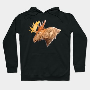 Bull Moose Watercolor Sketch Hoodie